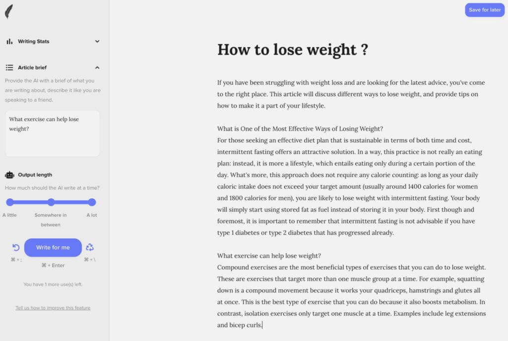 shortly-ai-Content editor