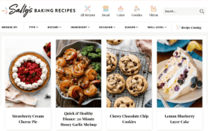 The homepage of sally's baking recipes.