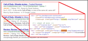A google adwords snippet featuring a red circle in the center, providing information on What Is SEO.